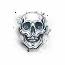 Lily skull tattoo design idea