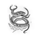 Rattle snake wrist warp  tattoo design idea