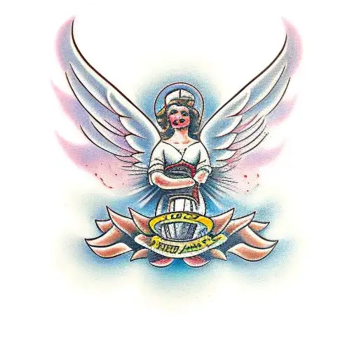 Christian Angel tattoo design idea