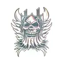 black devil with pitchfork  tattoo design idea