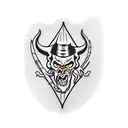 black devil with pitchfork  tattoo design idea