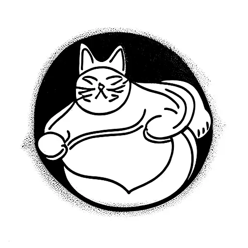 fat cat tattoo design idea