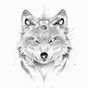 A mechanical wolf howling at the moon tattoo design idea