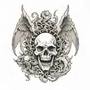 “Fall of the Rebel Angels”, “The Battle of the Angels”, “Mouth of Hell”. combine everything tattoo design idea