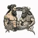 Zeus and Poseidon tattoo design idea