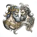 Zeus and Poseidon tattoo design idea