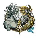 Zeus and Poseidon tattoo design idea