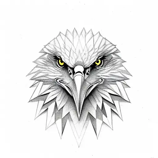 eagle-wolf combination tattoo design idea