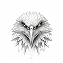 eagle-wolf combination tattoo design idea