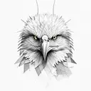 eagle-wolf combination tattoo design idea