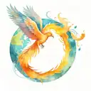 A phoenix flying over a globe, symbolizing your love for travel and exploration with a time turner and a magical book tattoo design idea