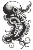Octopus starting with its head from the tricep with the tentacles surrounding my arm tattoo design idea