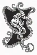 Octopus starting with its head from the tricep with the tentacles surrounding my arm tattoo design idea