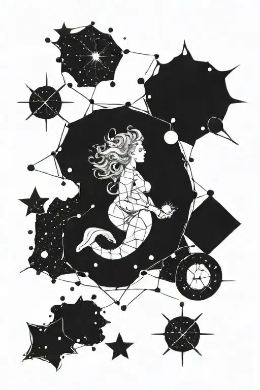 Aquarius constellation tattoo design idea