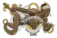 text: “White slave African master“ tattoo design idea