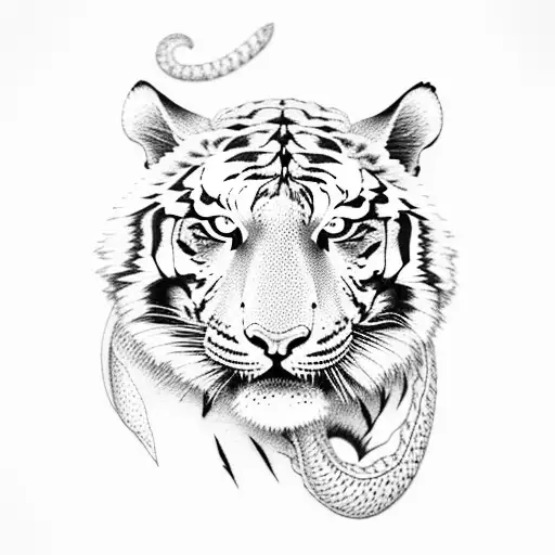 Tiger dragon tattoo design idea