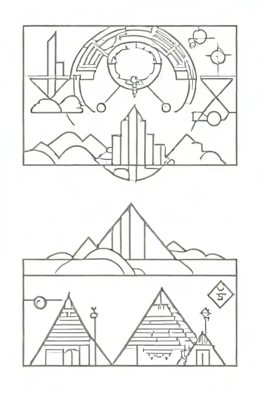 babylon and mesopotamia symbols incorporated tattoo design idea