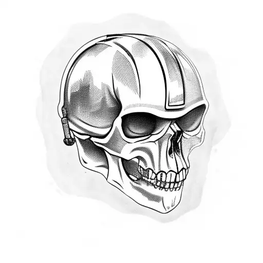 A skull wearing a motocross helmet tattoo design idea