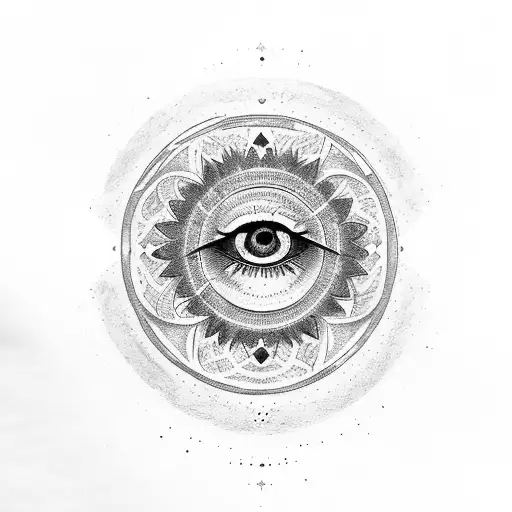 Cosmic eye of Horus tattoo design idea