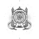 Ancient time machine tattoo design idea