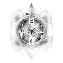 Ancient time machine tattoo design idea