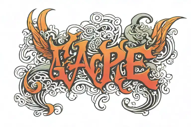agape text 'IGY6' us tattoo design idea