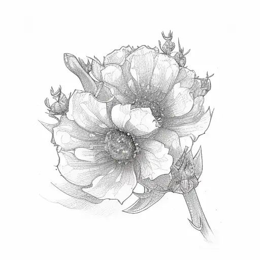 orange red lilac and apricot flowers tattoo design idea