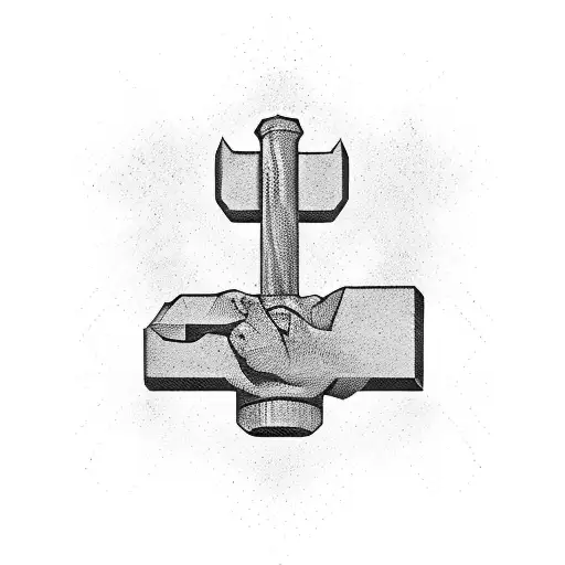 Abstract representation of a hammer and sickle tattoo design idea