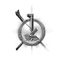 Abstract representation of a hammer and sickle tattoo design idea