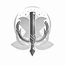 Abstract representation of a hammer and sickle tattoo design idea