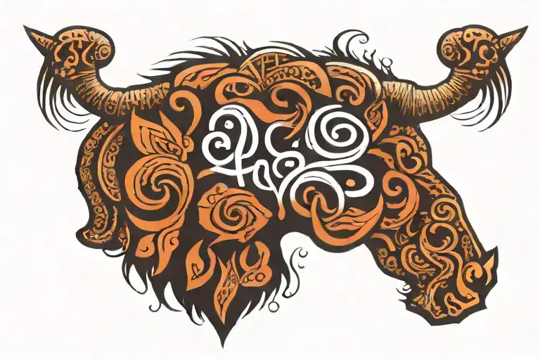 the words GO ONE MORE with a african symbol that resembles strength and perseverance  tattoo design idea