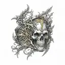 Elden ring, fantasy themed tattoo tattoo design idea