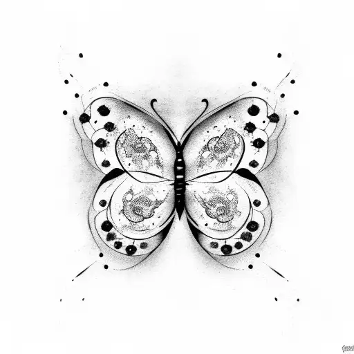 butterfly and a semicolon tattoo design idea