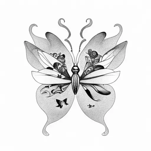 butterfly and a semicolon tattoo design idea