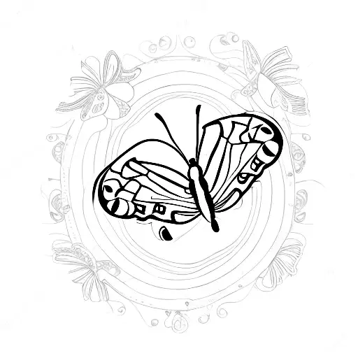 butterfly and a semicolon tattoo design idea