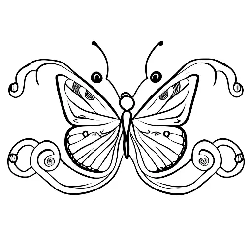 butterfly and a semicolon tattoo design idea