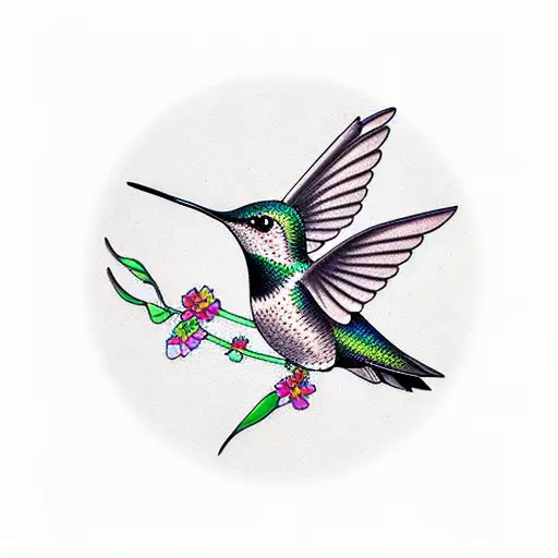 hummingbird  tattoo design idea