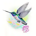 hummingbird  tattoo design idea