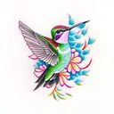 hummingbird  tattoo design idea