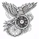 ave fenix clock tattoo design idea