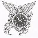 ave fenix clock tattoo design idea
