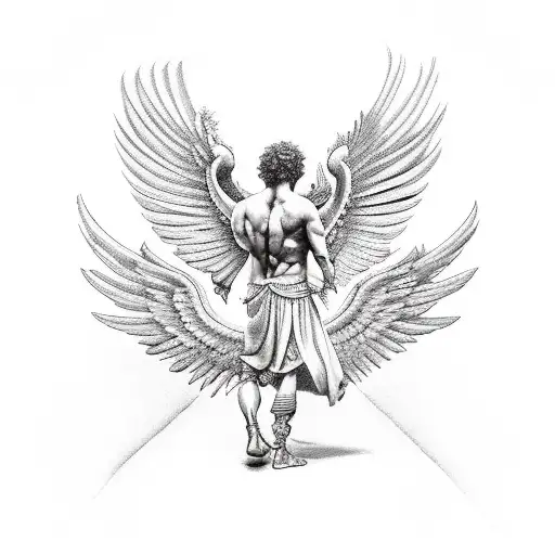 greek god with wings tattoo design idea