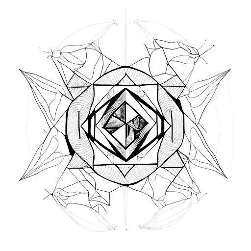 A geometric tattoo combining animal motifs and musical elements, representing the interconnectedness of nature and music in promoting mental well-being tattoo design idea