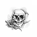 Skull and Roses tattoo design idea