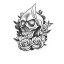 Skull and Roses tattoo design idea