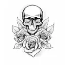 Skull and Roses tattoo design idea