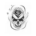 Skull and Roses tattoo design idea