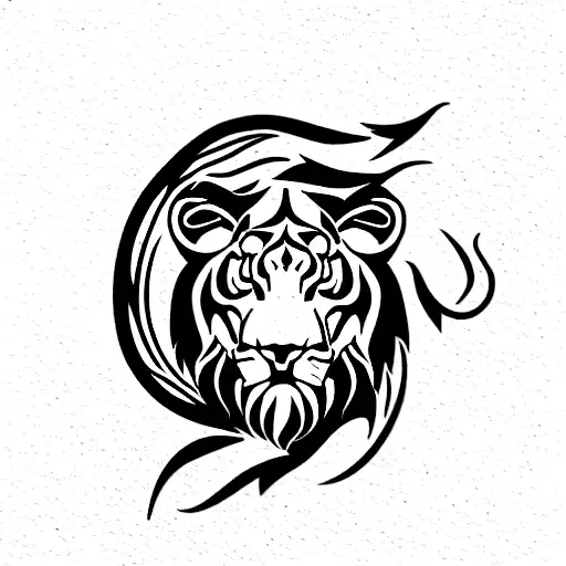 war of snake, lion, dragon, tiger, jesus, saint maria tattoo design idea