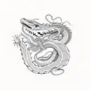 snake with dragon tattoo design idea