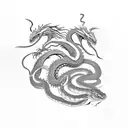 snake with dragon tattoo design idea